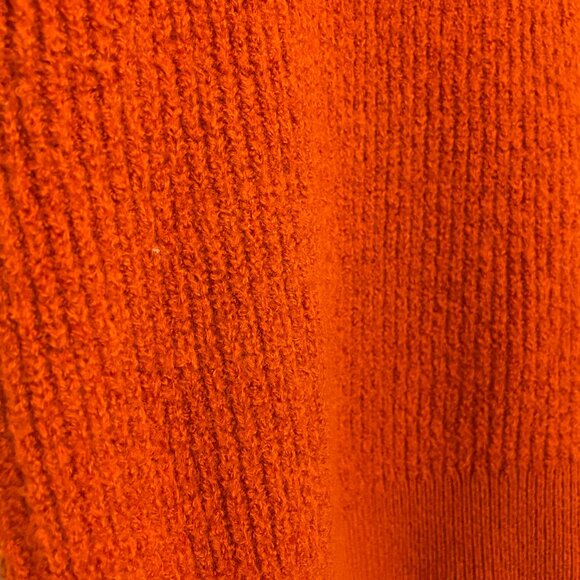 Aritzia Babaton Hazlitt Merino Wool Sweater Shoulder Pads Mock Neck Orange/Red. - Picture 3 of 12